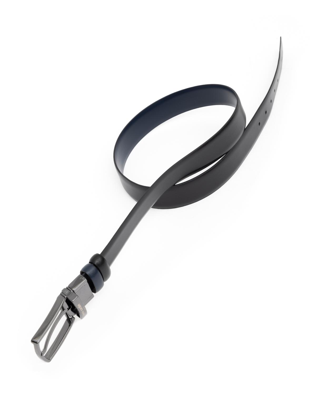 Lacivert %100 Deri Çift Taraflı Kemer - 50294386003