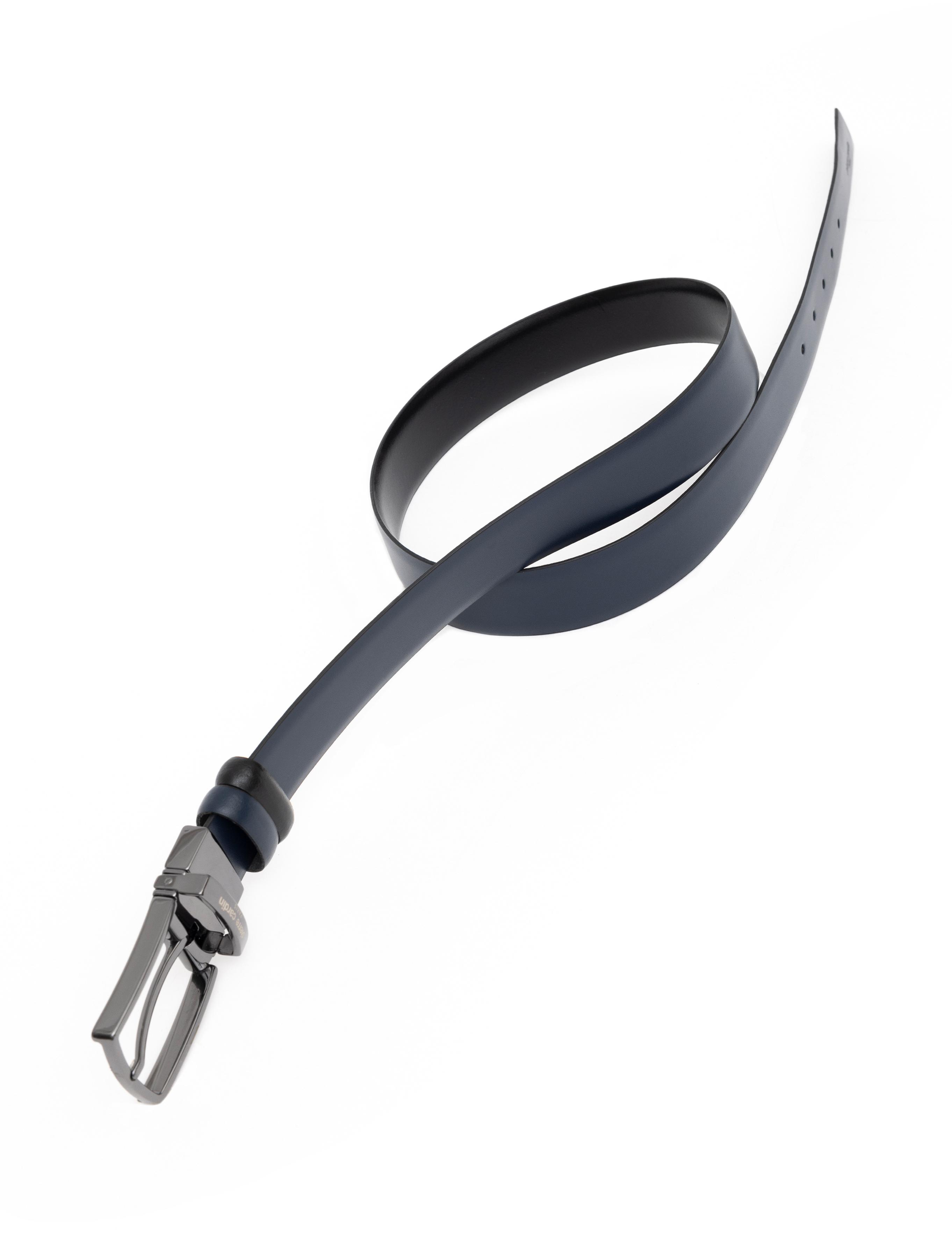 Lacivert %100 Deri Çift Taraflı Kemer