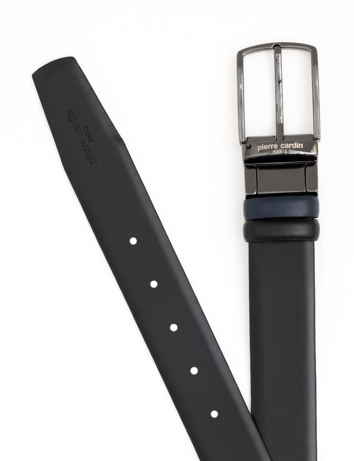 Lacivert %100 Deri Çift Taraflı Kemer - 50294386003