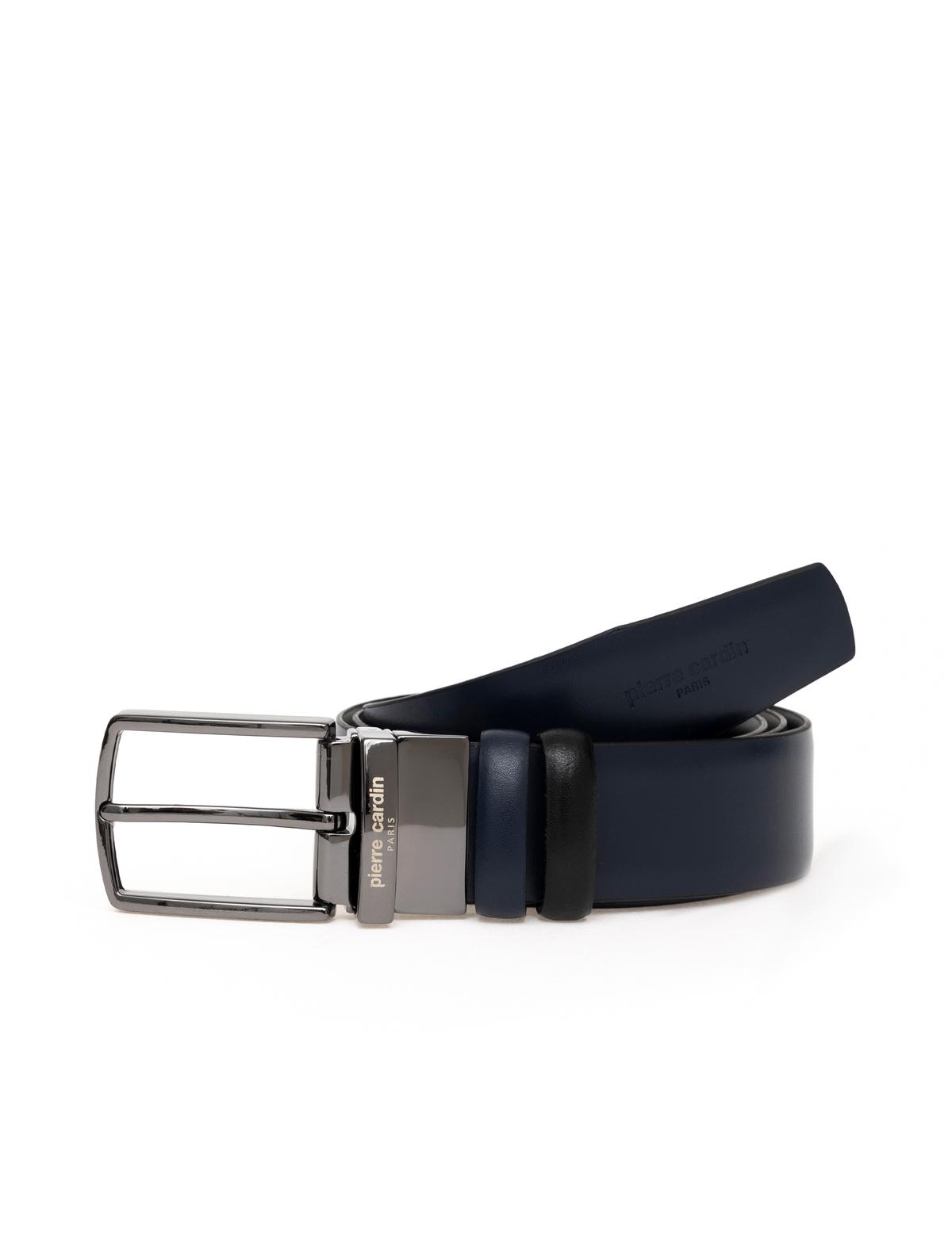 Lacivert %100 Deri Çift Taraflı Kemer - 50294386003