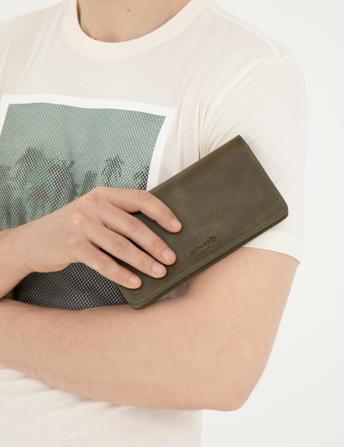 Erkek Haki Deri Cüzdan - 50294627001