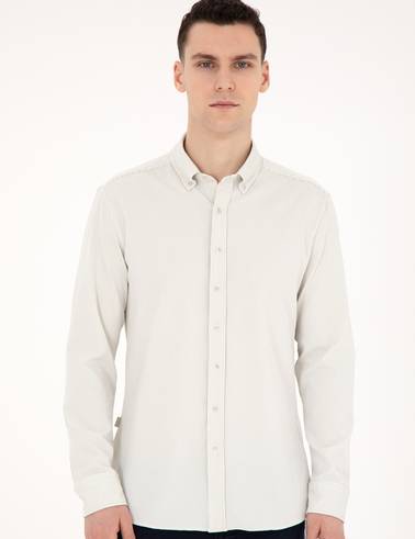 Yeşil Slim Fit Uzun Kollu Gömlek