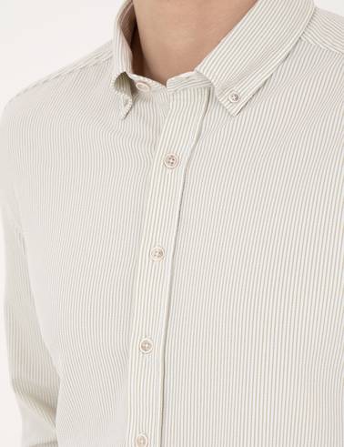 Yeşil Slim Fit Uzun Kollu Gömlek