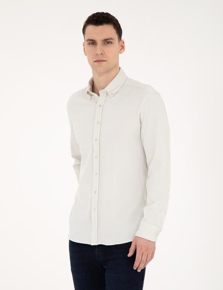 Yeşil Slim Fit Uzun Kollu Gömlek - 50284109037