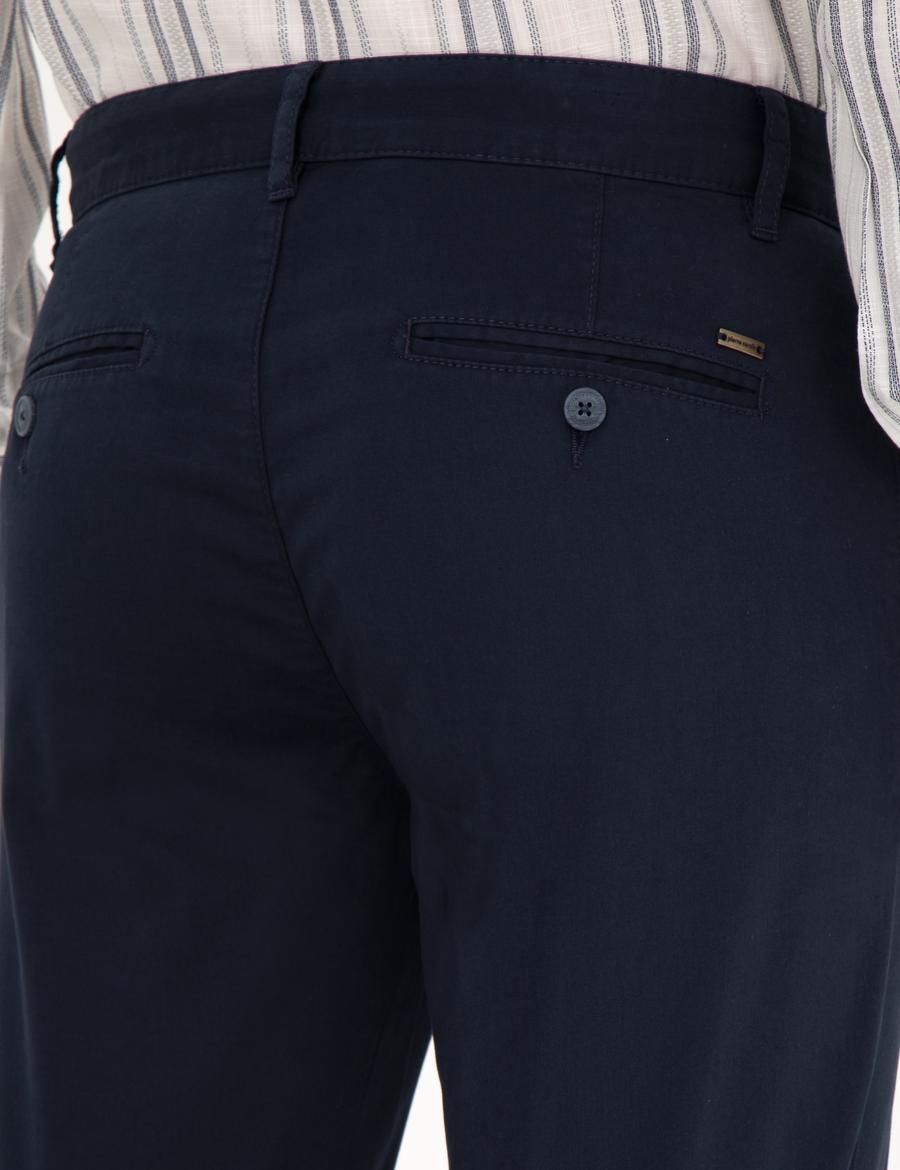 Lacivert Regular Fit Kanvas Pantolon