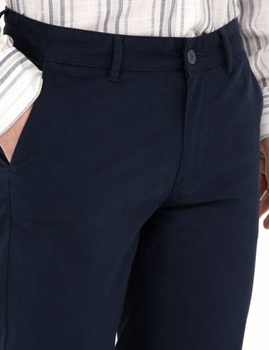 Lacivert Regular Fit Kanvas Pantolon