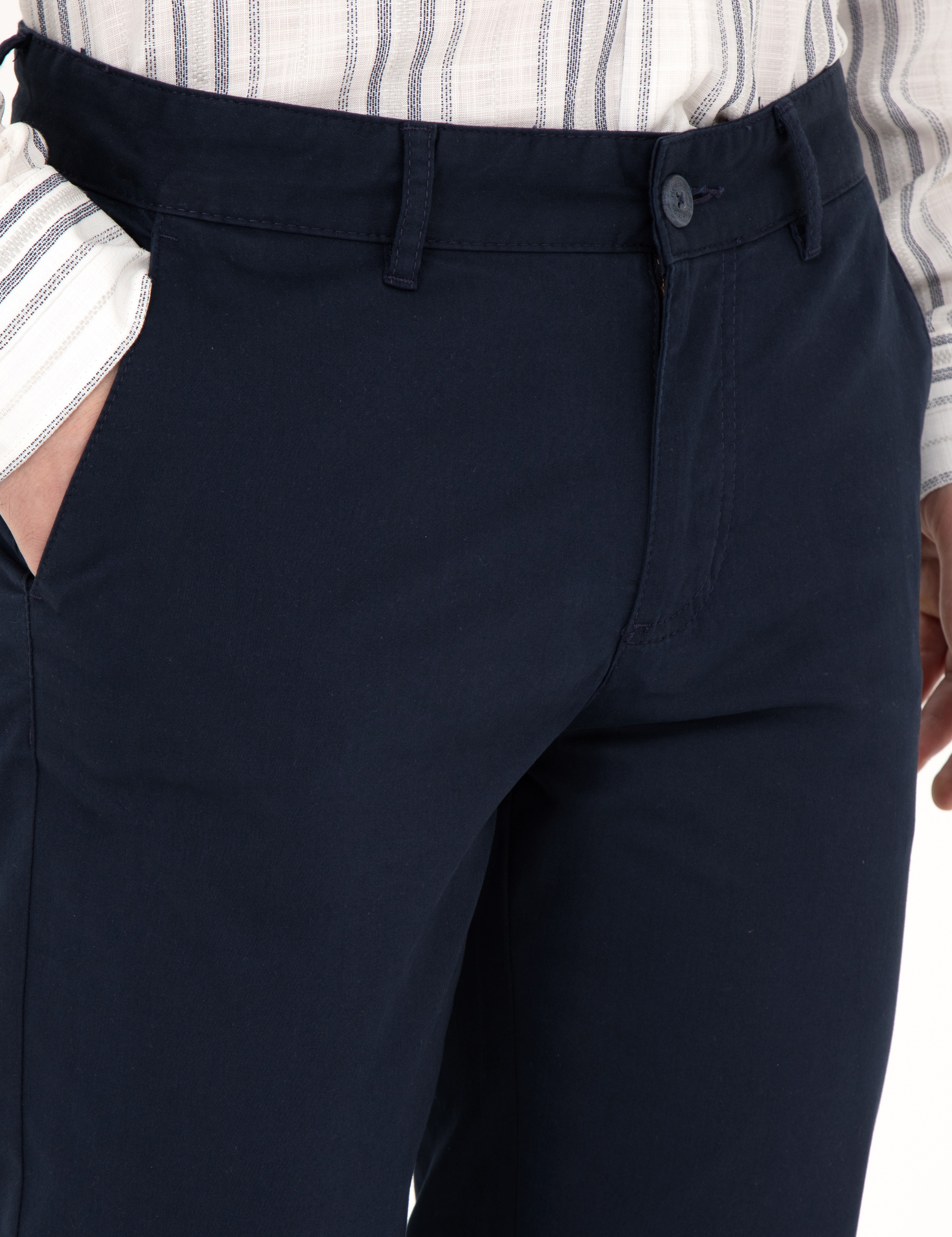 Lacivert Regular Fit Basic Kanvas Pantolon
