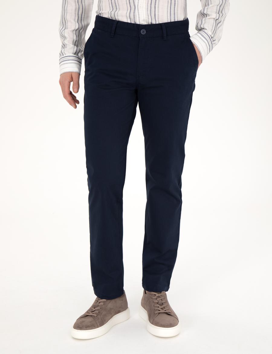 Lacivert Regular Fit Kanvas Pantolon