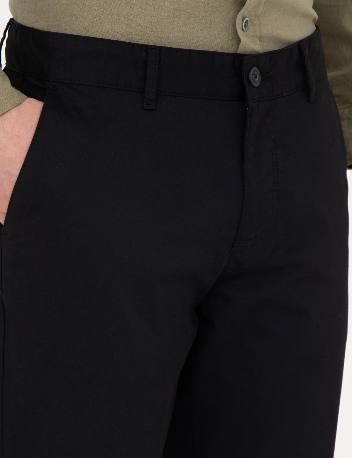 Siyah Regular Fit Kanvas Pantolon - 50288510102