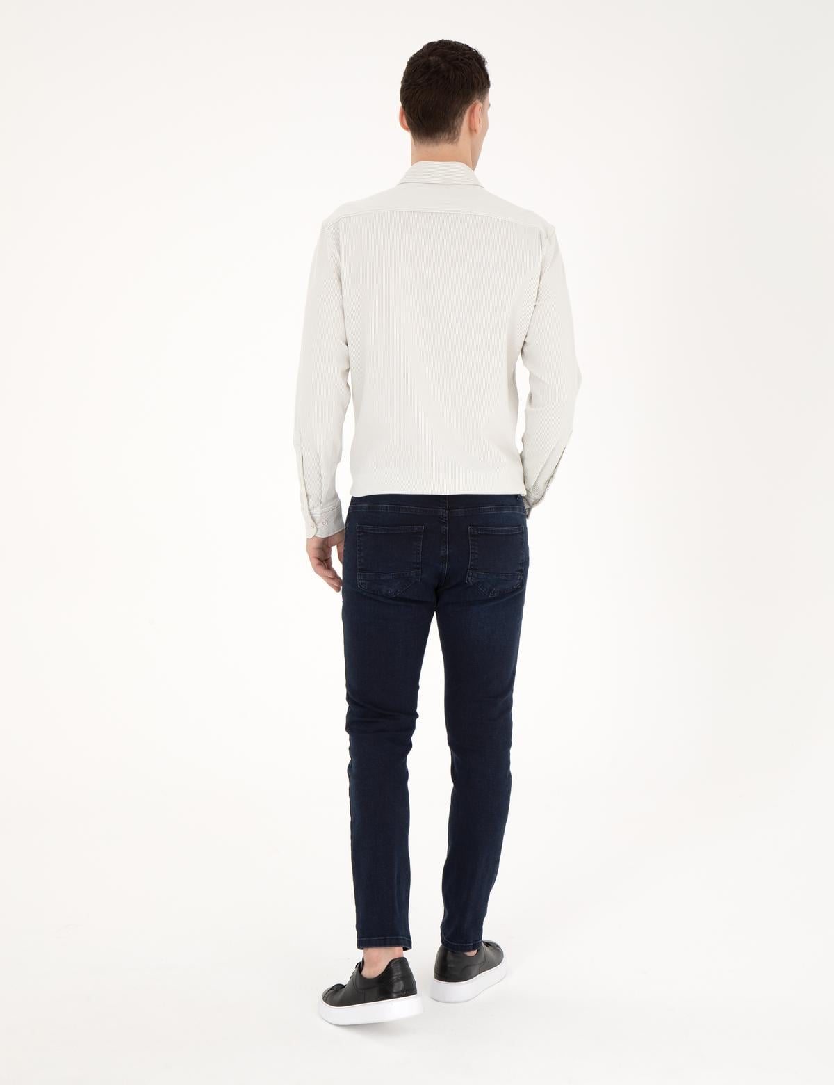 Koyu Lacivert Slim Fit Jean Pantolon - 50288525013