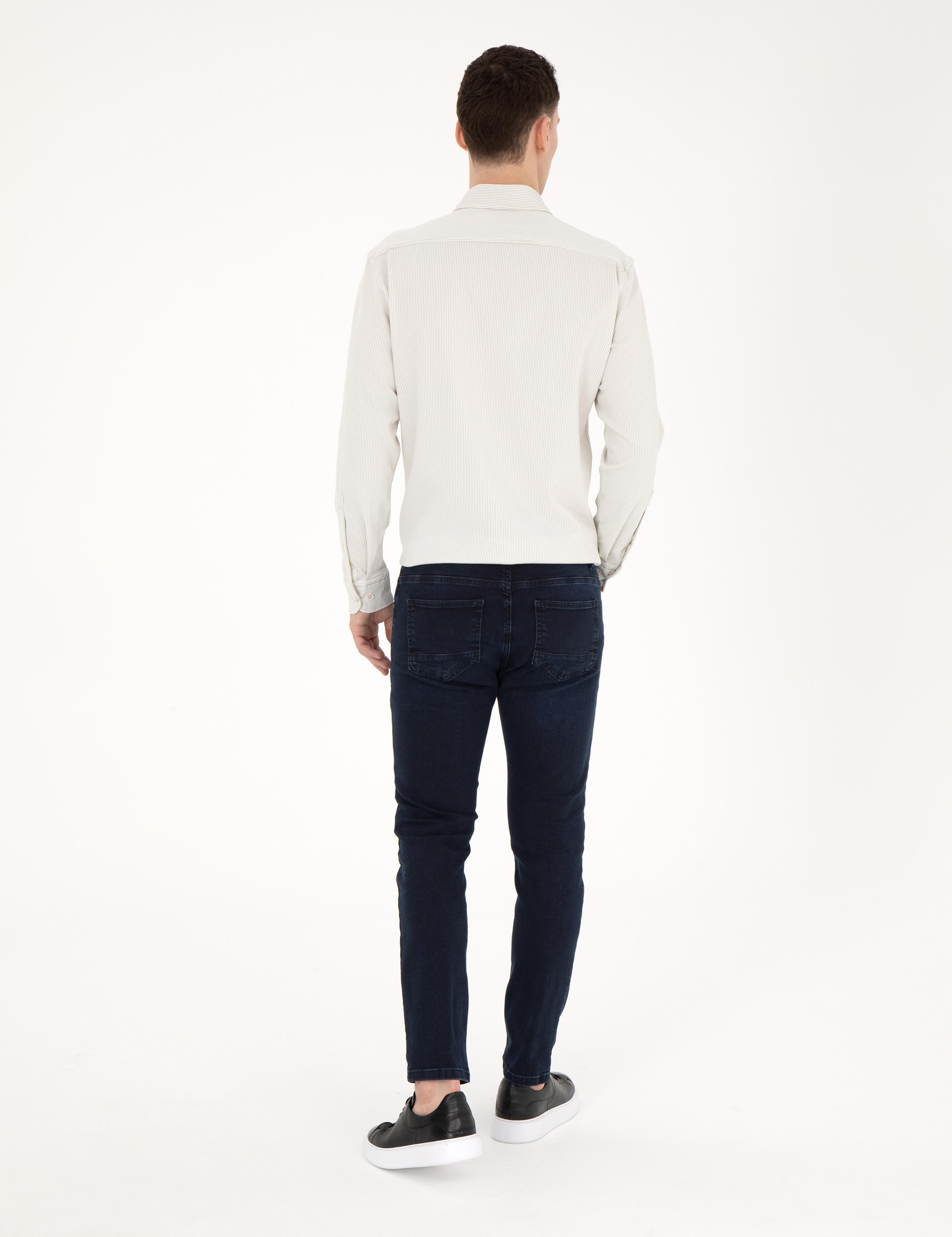 Koyu Lacivert Slim Fit Jean Pantolon