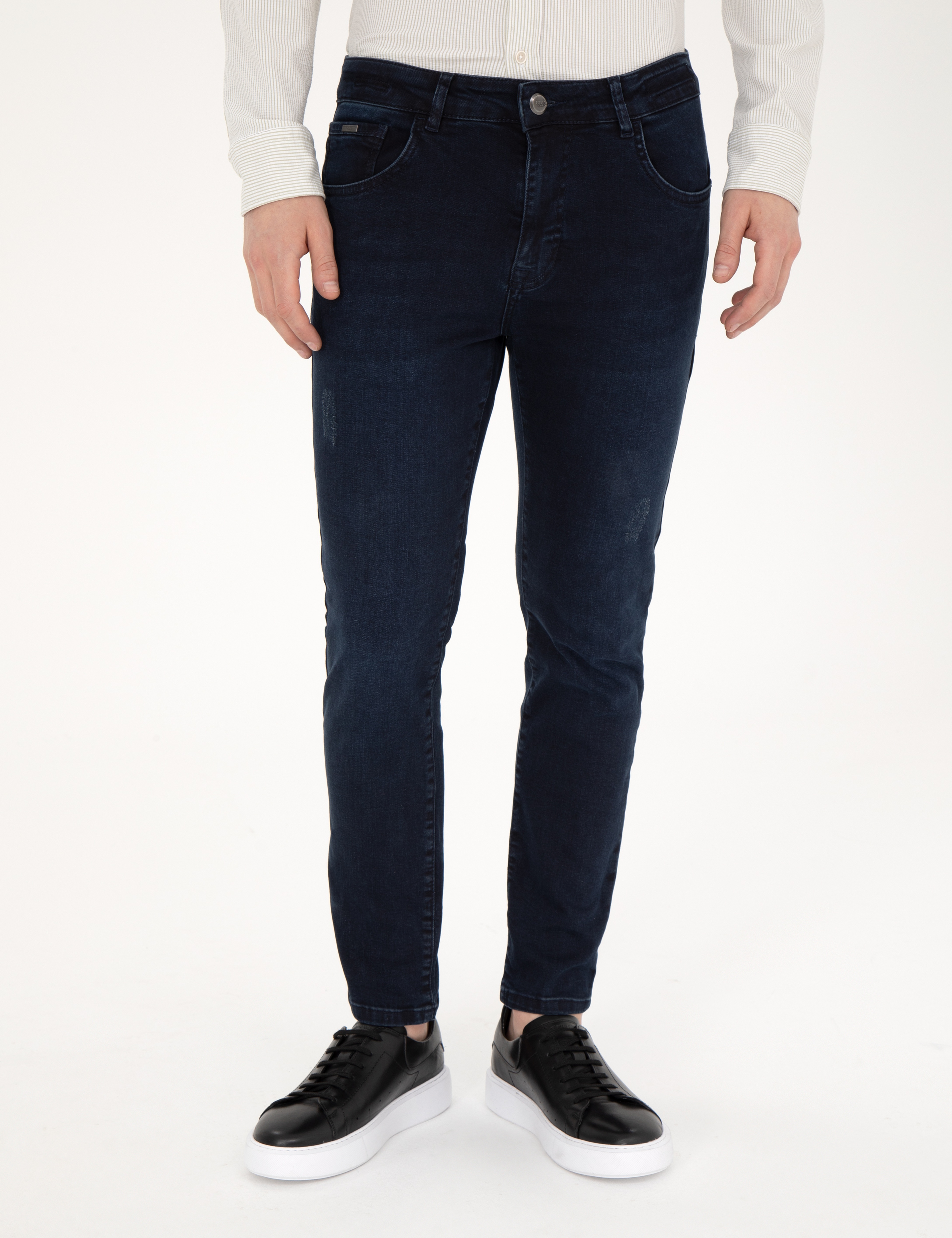 Koyu Lacivert Slim Fit Jean Pantolon - Image 2