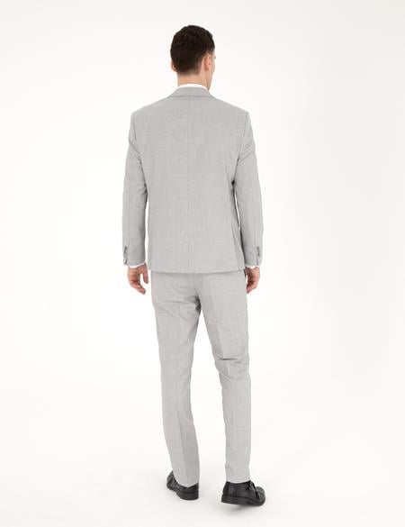 Gri Slim Fit Yün Karışımlı Takım Elbise - 50285902005