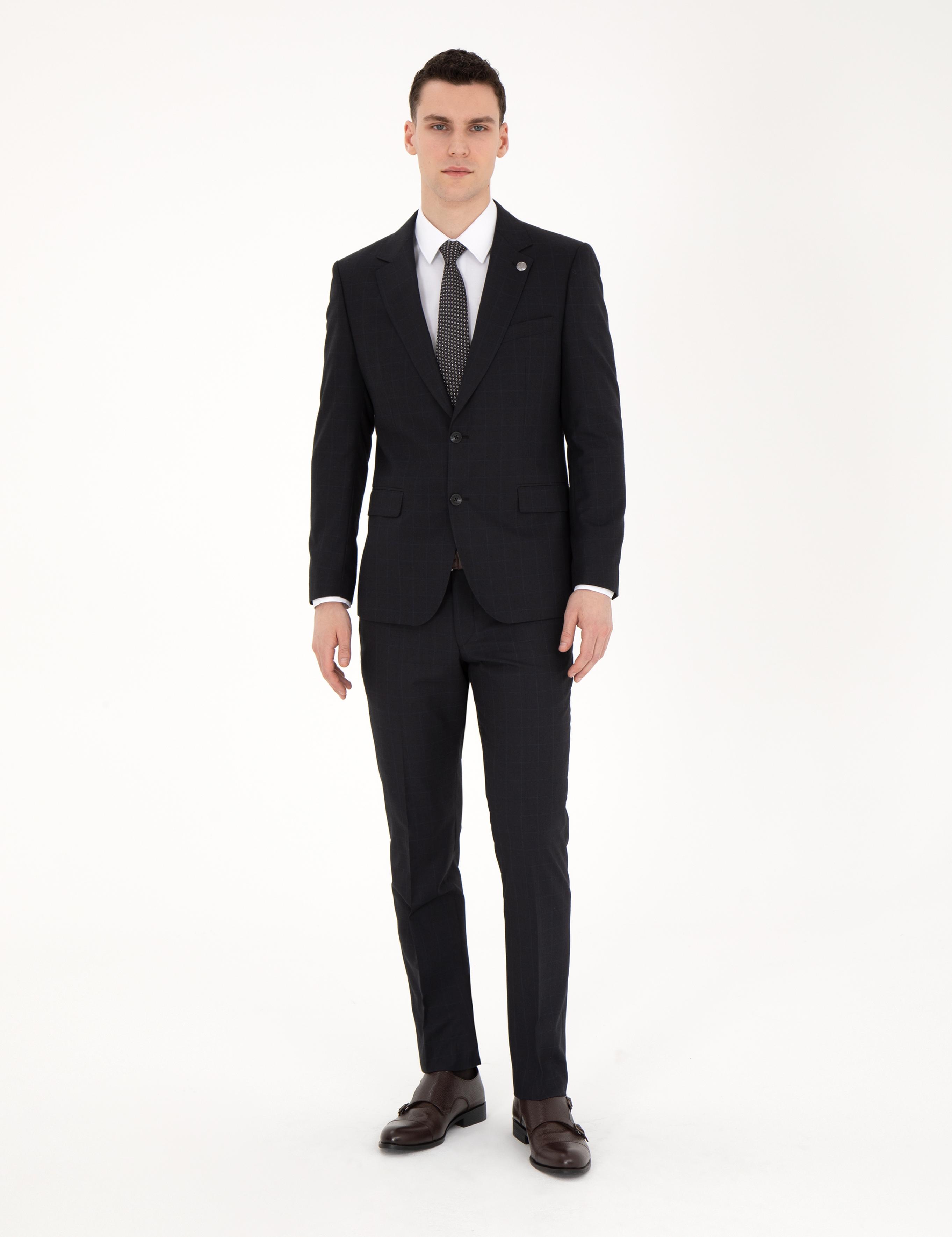 Siyah Slim Fit Takım Elbise