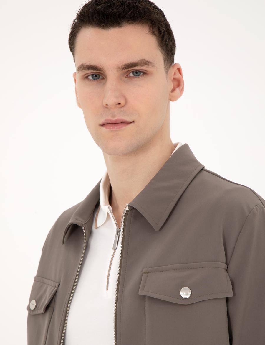 Vizon Regular Fit Fermuarlı Ceket