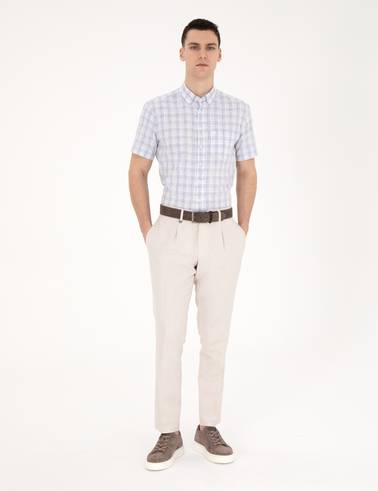Açık Mavi Regular Fit Kısa Kollu Gömlek