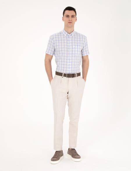 Açık Mavi Regular Fit Kısa Kollu Gömlek - 50288785007