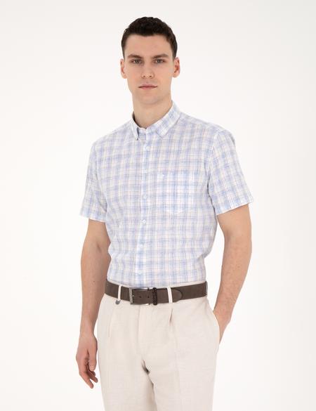 Açık Mavi Regular Fit Kısa Kollu Gömlek - 50288785007