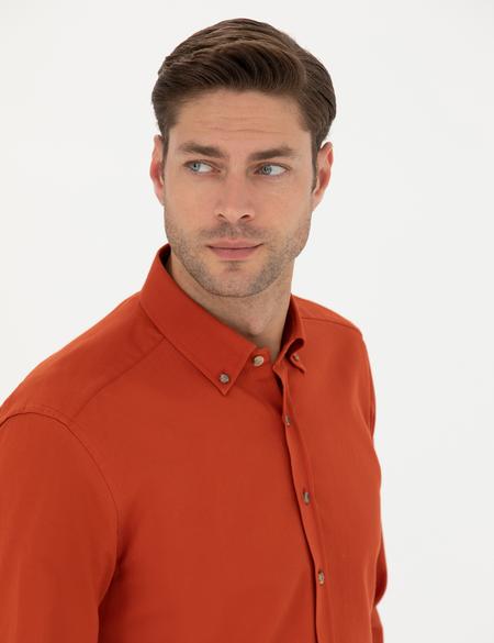 Kiremit Regular Fit Uzun Kollu Gömlek - 50276553052