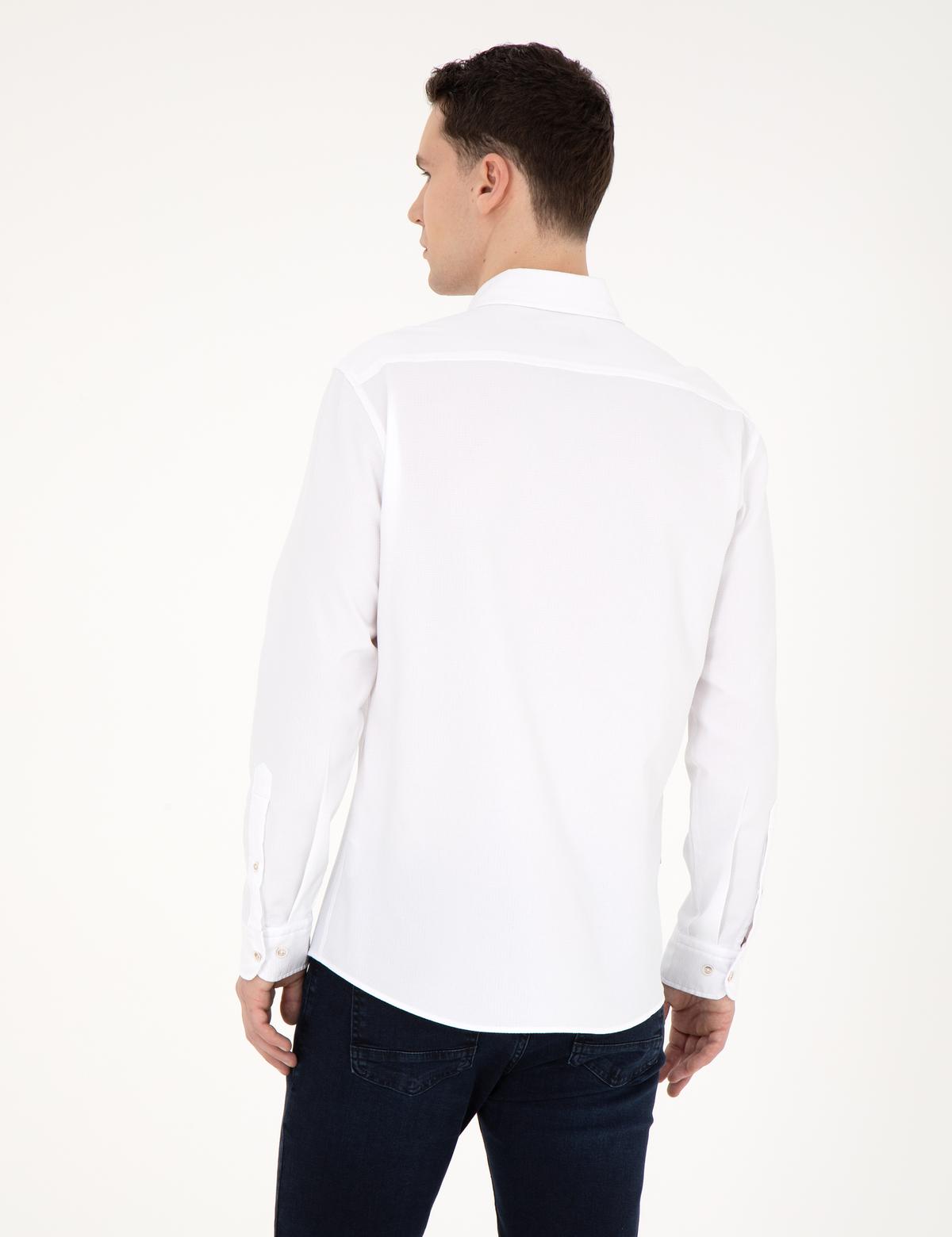 Beyaz Slim Fit Uzun Kollu Gömlek - 50284109067