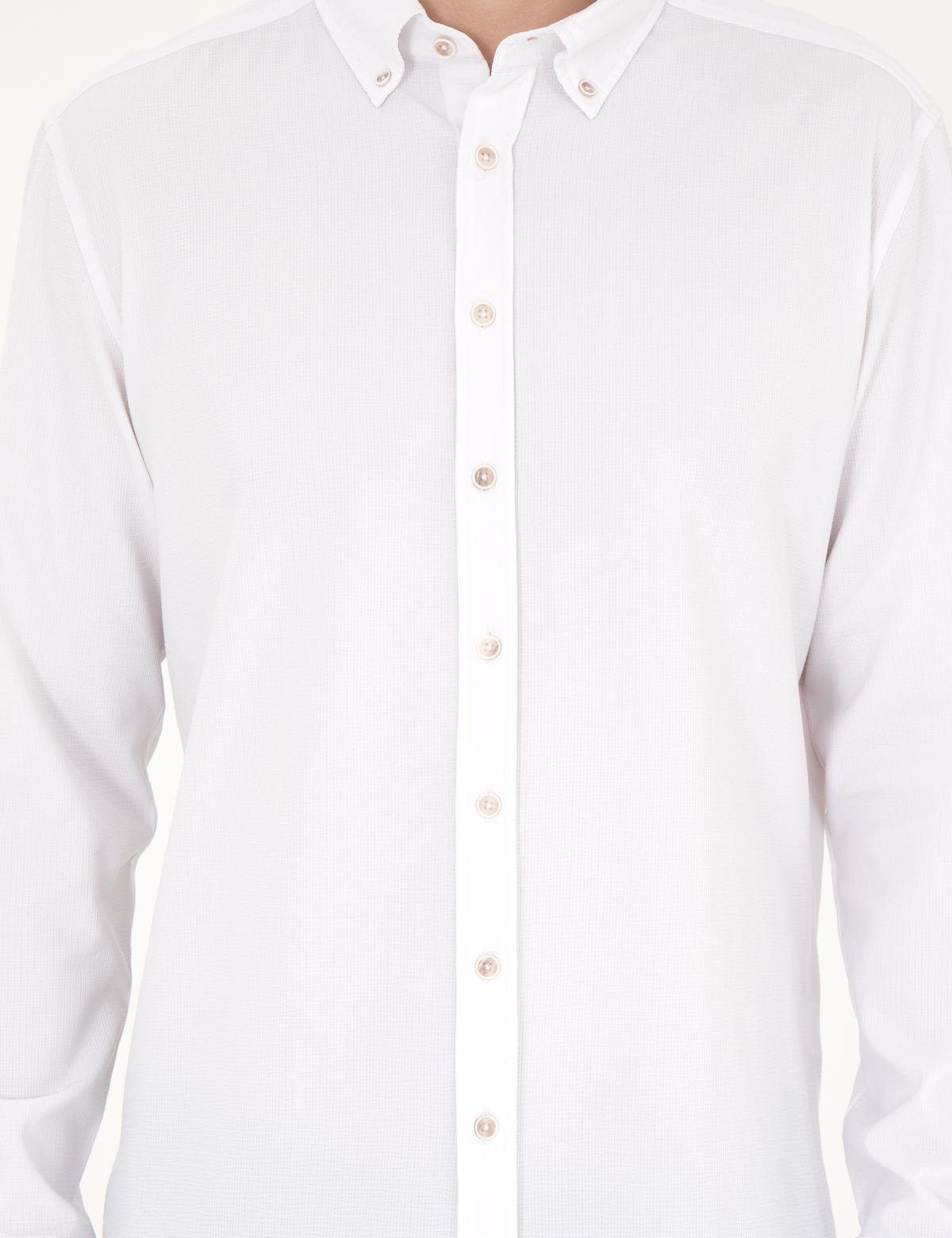 Beyaz Slim Fit Uzun Kollu Gömlek - 50284109067