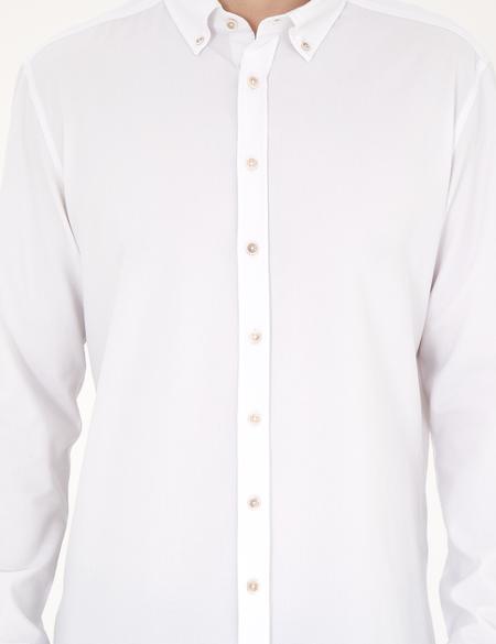 Beyaz Slim Fit Uzun Kollu Gömlek - 50284109067