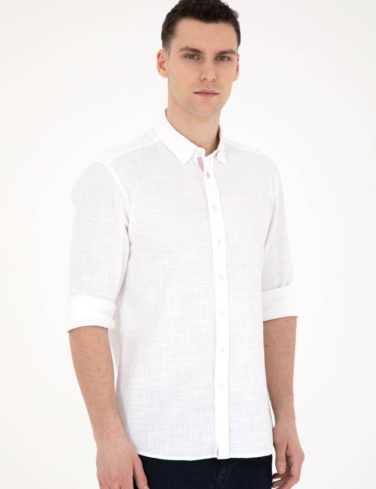 Beyaz Regular Fit Uzun Kollu Gömlek - 50284917010