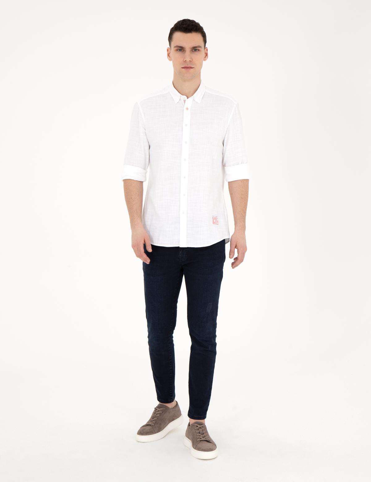 Beyaz Regular Fit Uzun Kollu Gömlek - 50284917010