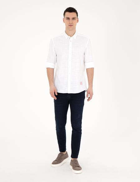 Beyaz Regular Fit Uzun Kollu Gömlek - 50284917010
