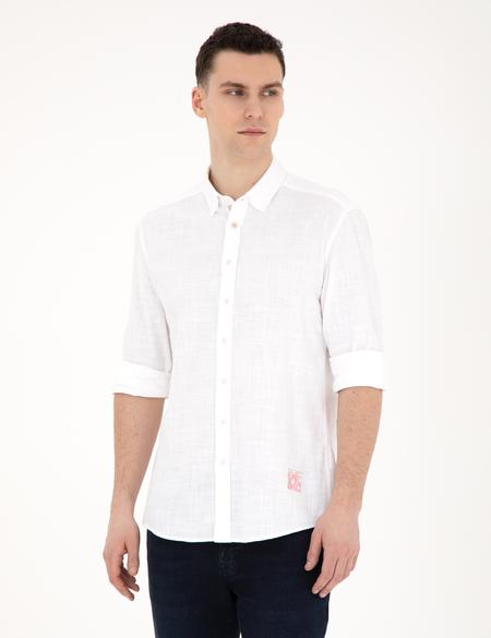 Beyaz Regular Fit Uzun Kollu Gömlek - 50284917010