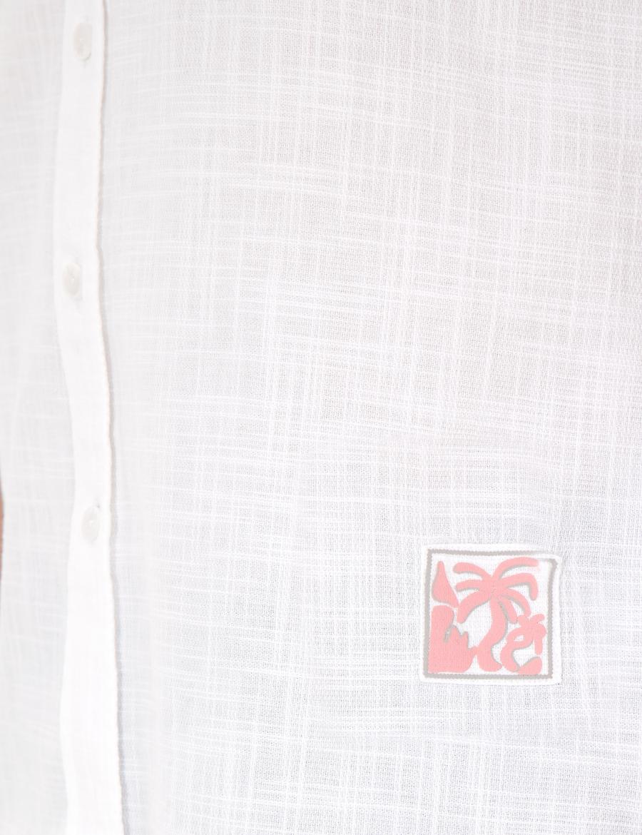 Beyaz Regular Fit Uzun Kollu Gömlek