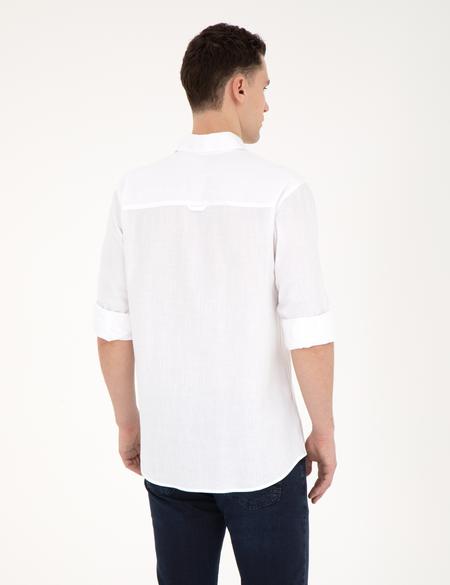 Beyaz Regular Fit Uzun Kollu Gömlek - 50284921010