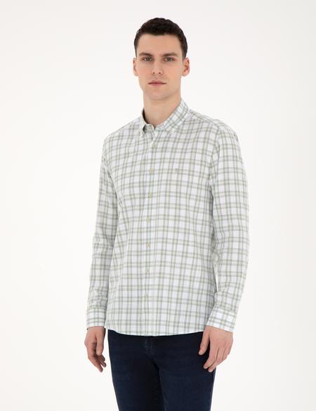 Yeşil Regular Fit Uzun Kollu Gömlek - 50284266007