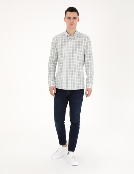 Yeşil Regular Fit Uzun Kollu Gömlek - 50284266007