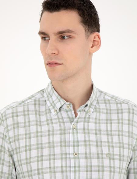 Yeşil Regular Fit Uzun Kollu Gömlek - 50284266007