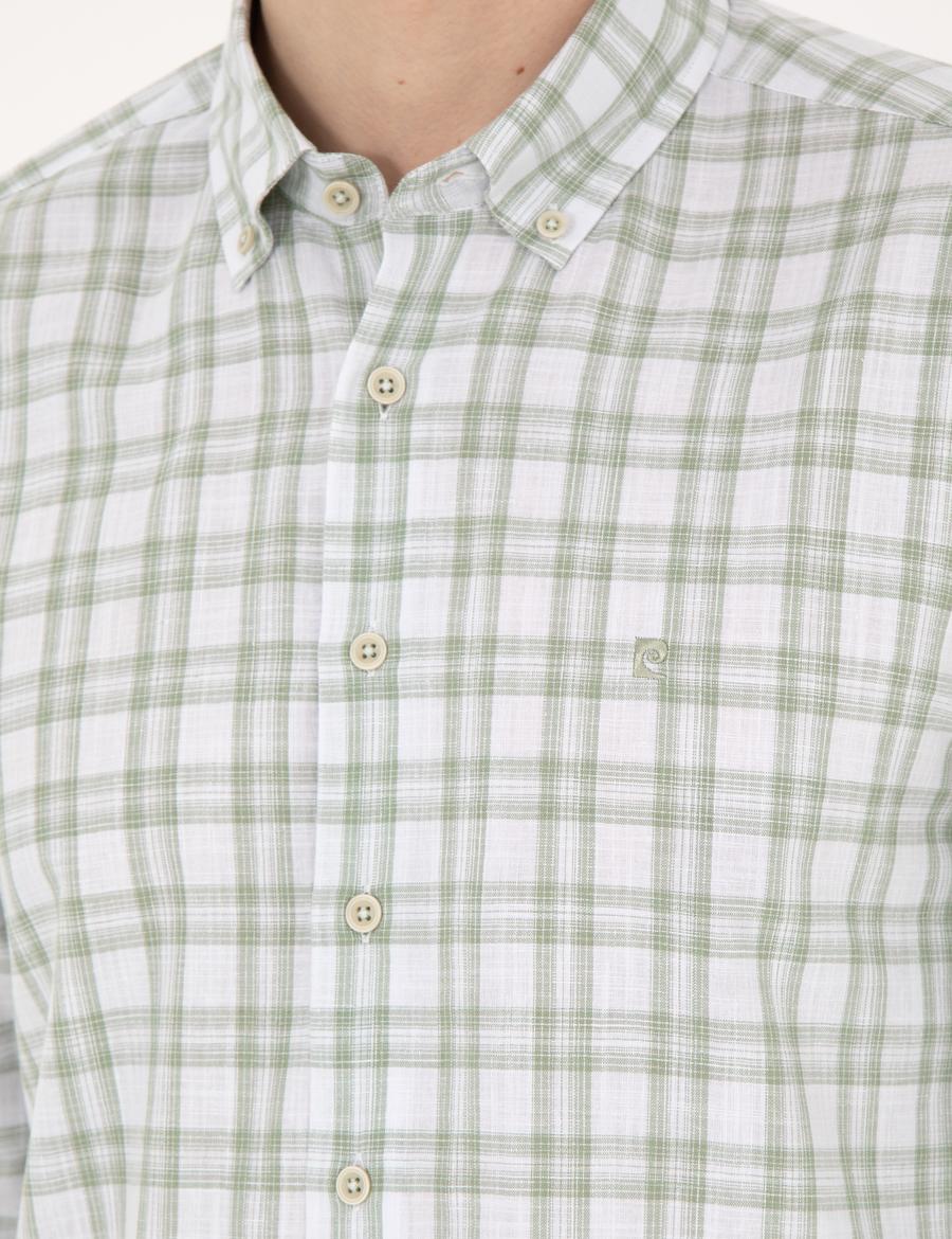 Yeşil Regular Fit Uzun Kollu Gömlek