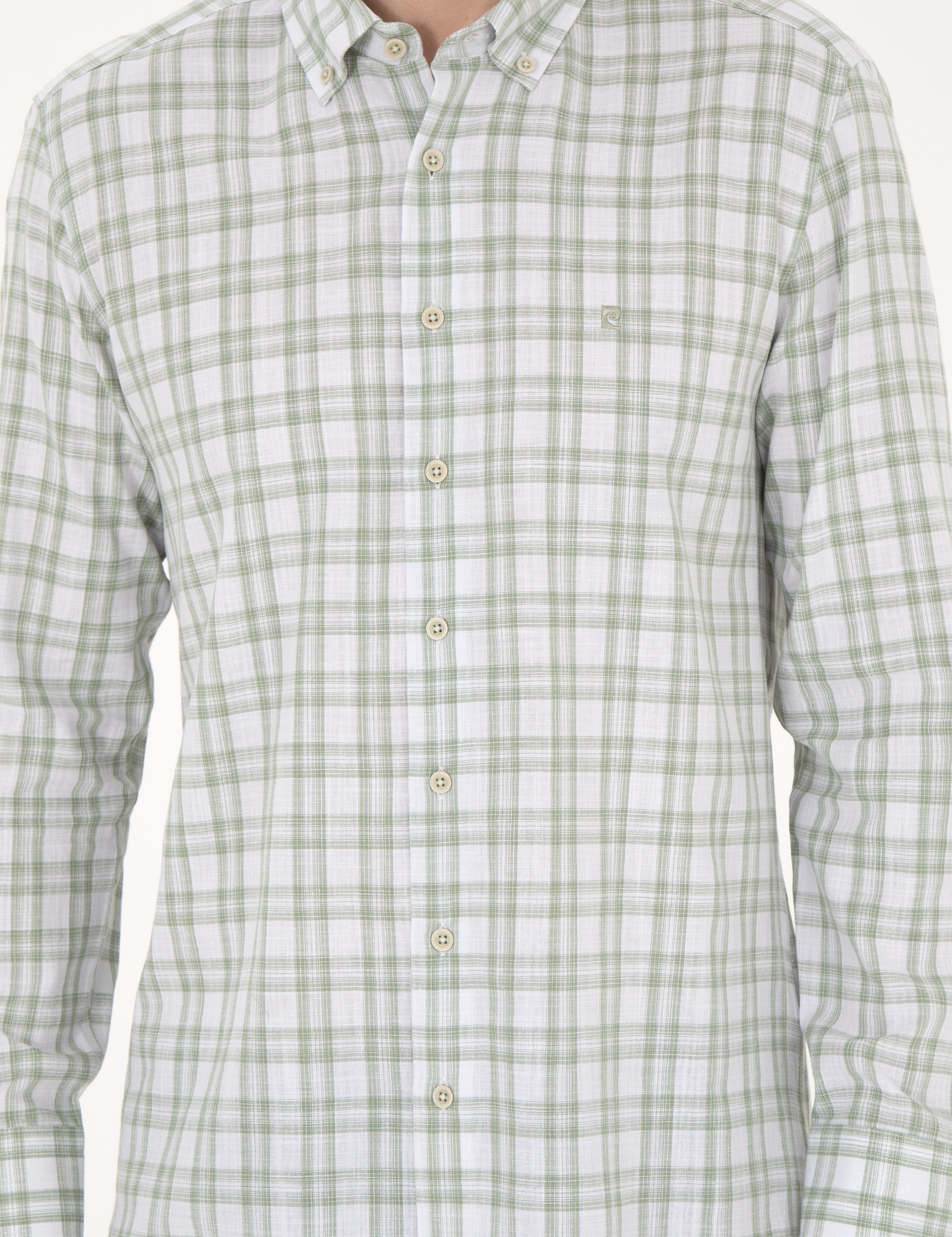 Yeşil Regular Fit Uzun Kollu Gömlek - Image 6