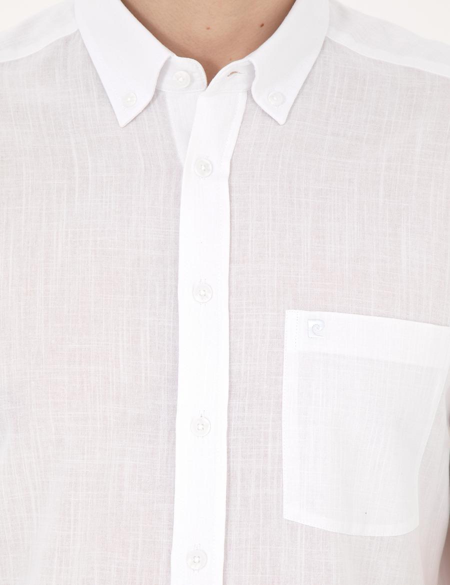 Beyaz Regular Fit Kısa Kollu Gömlek