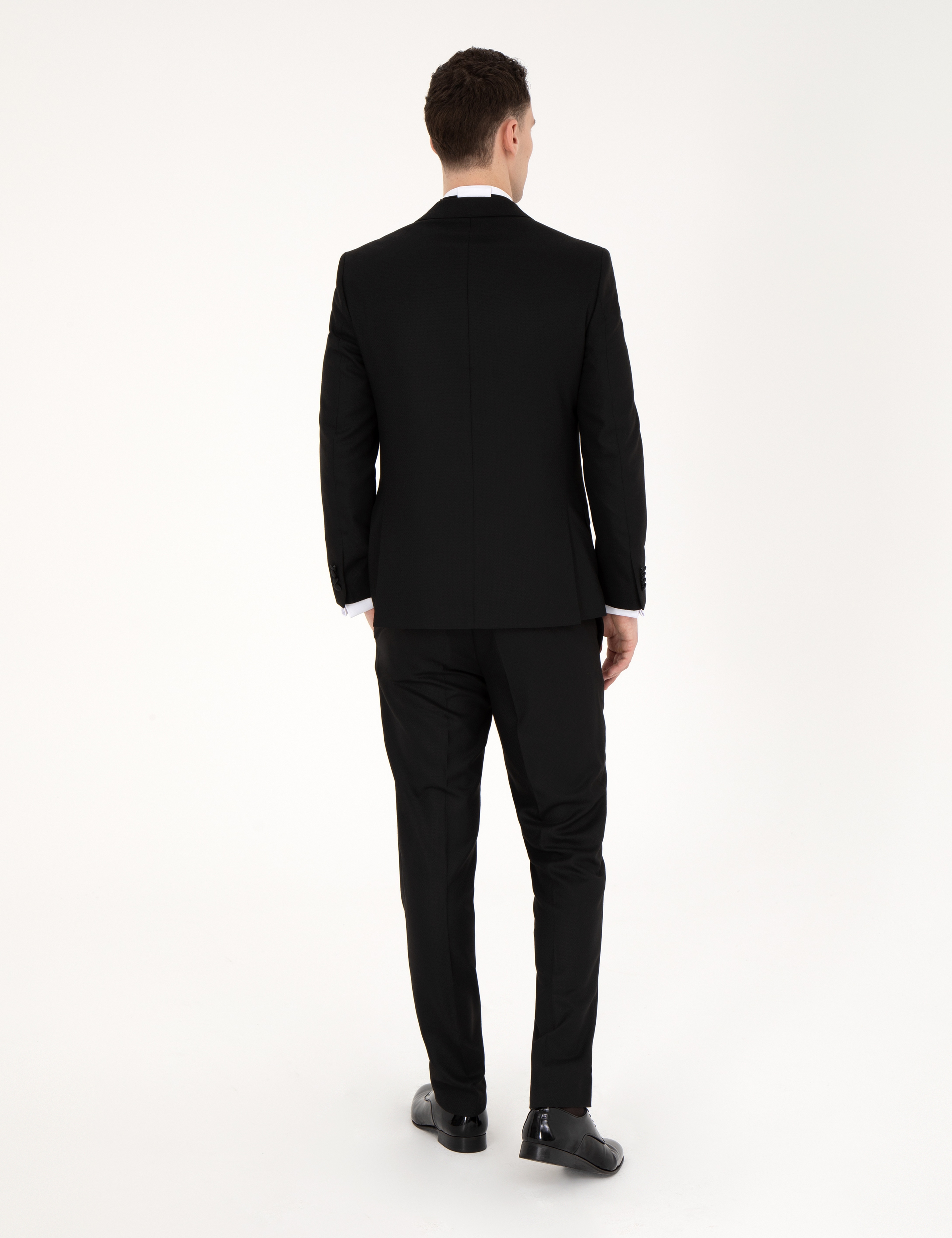 Siyah Ex. Slim Fit Yelekli Smokin - Image 6