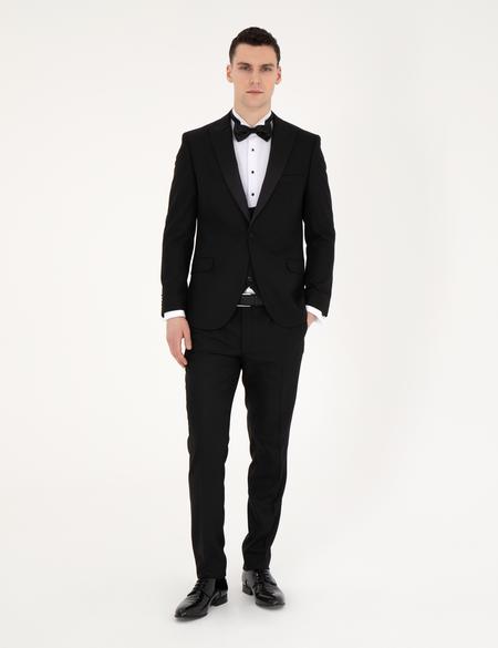 Siyah Ex. Slim Fit Yelekli Smokin - 50285478080