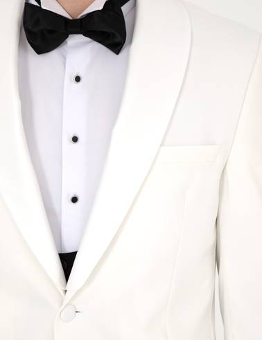 Beyaz Ex. Slim Fit Yelekli Smokin