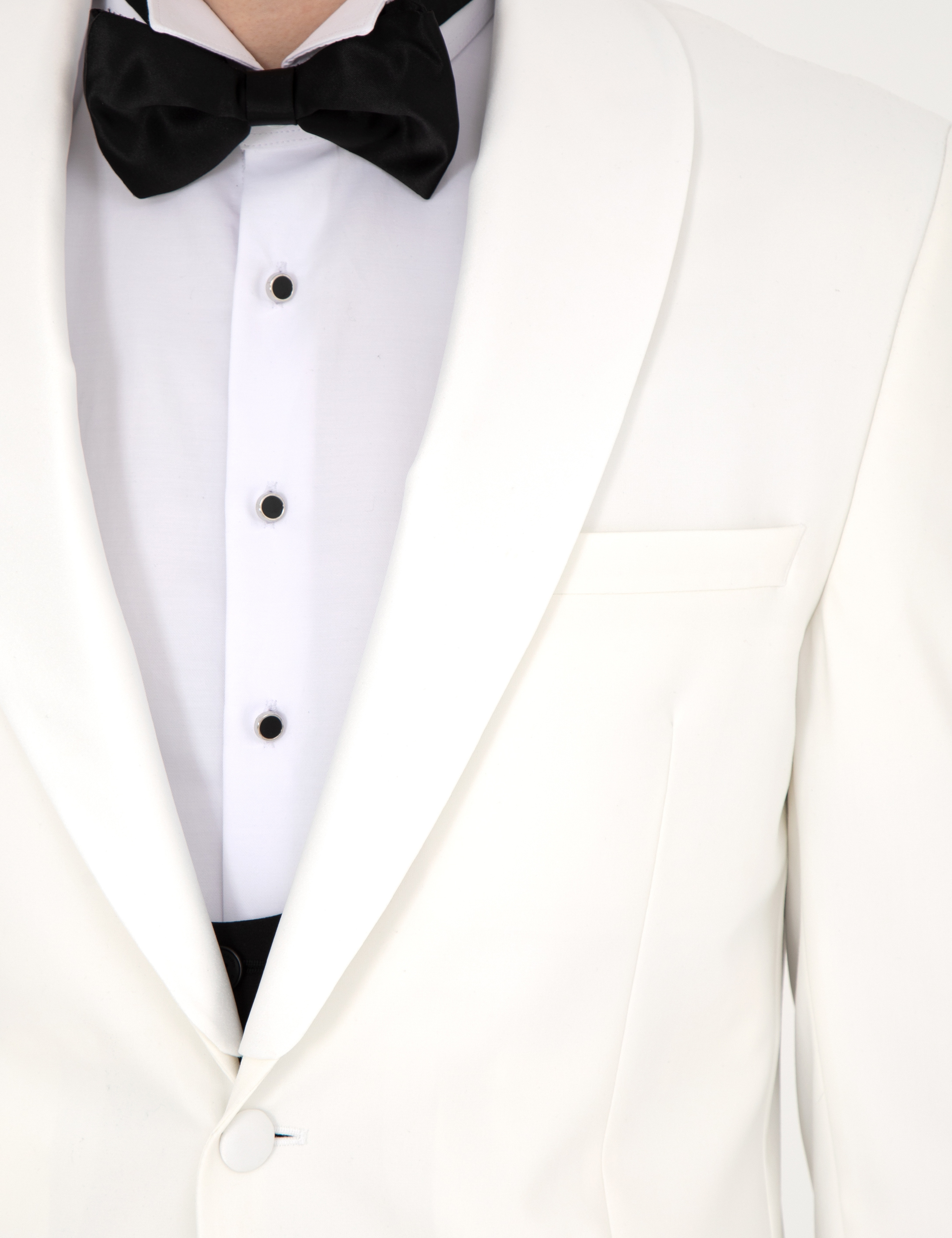 Beyaz Ex. Slim Fit Yelekli Smokin - Image 7