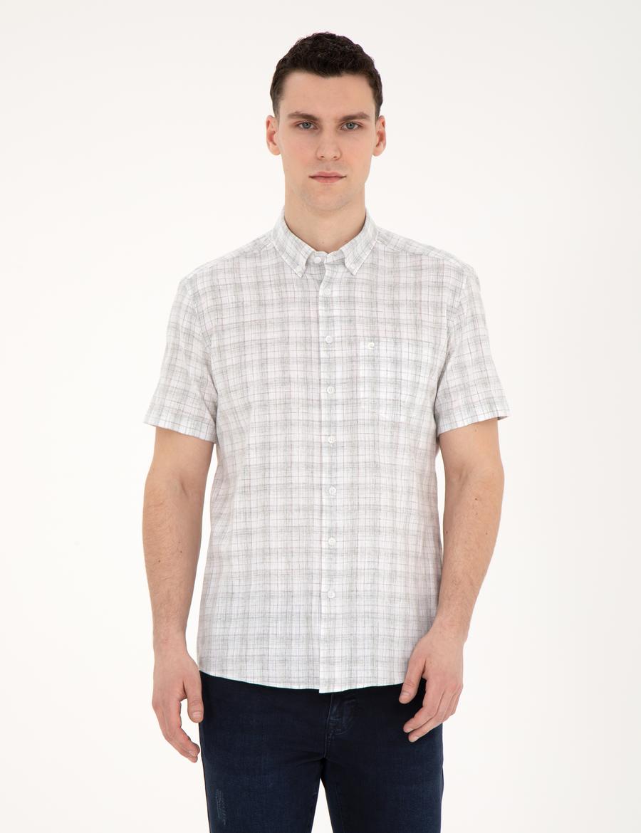 Yeşil Regular Fit Kısa Kollu Gömlek