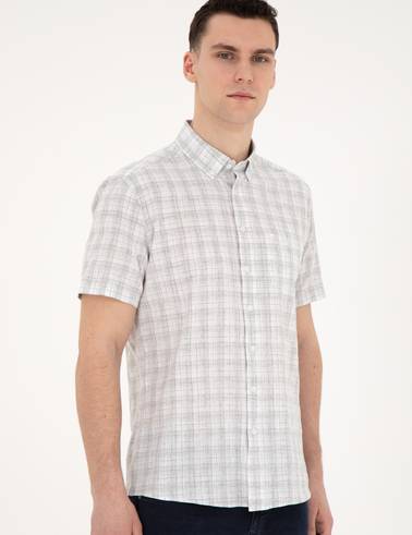 Yeşil Regular Fit Kısa Kollu Gömlek