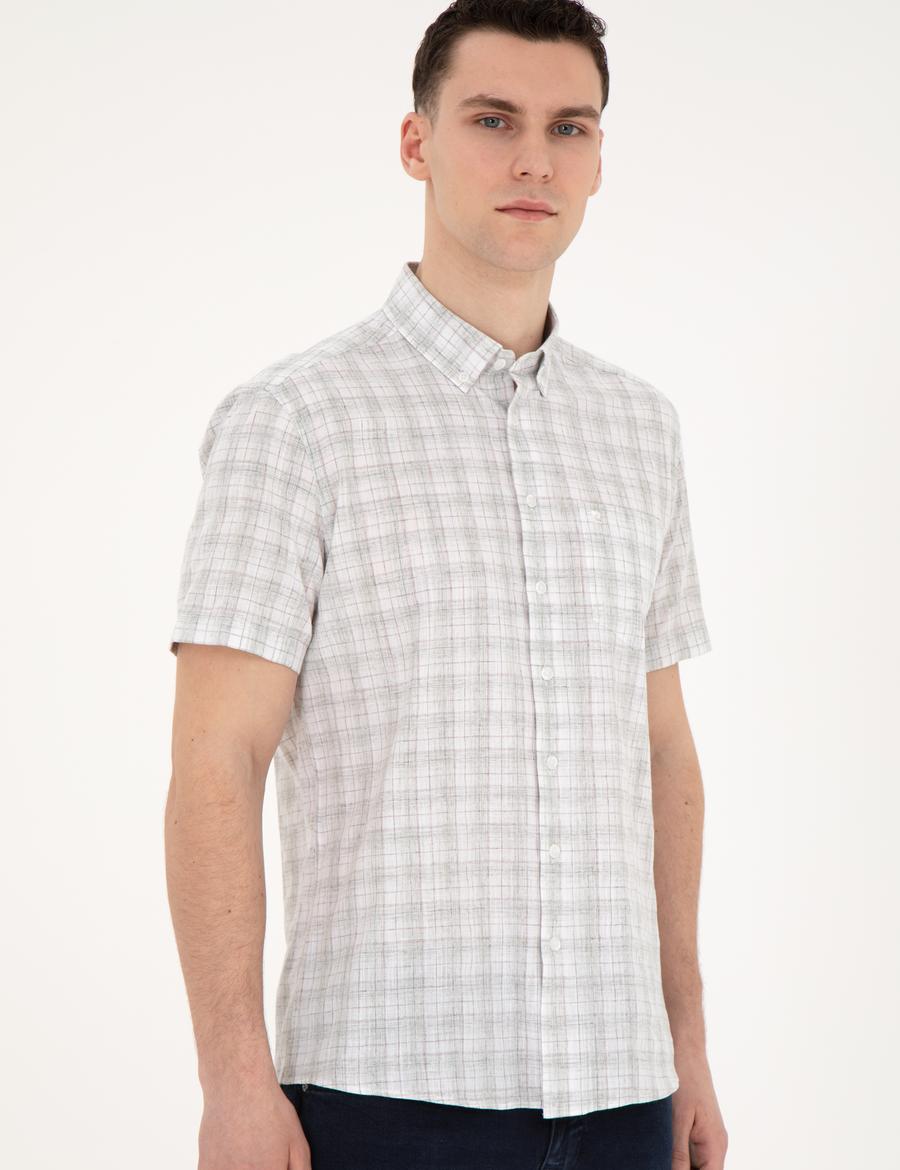 Yeşil Regular Fit Kısa Kollu Gömlek