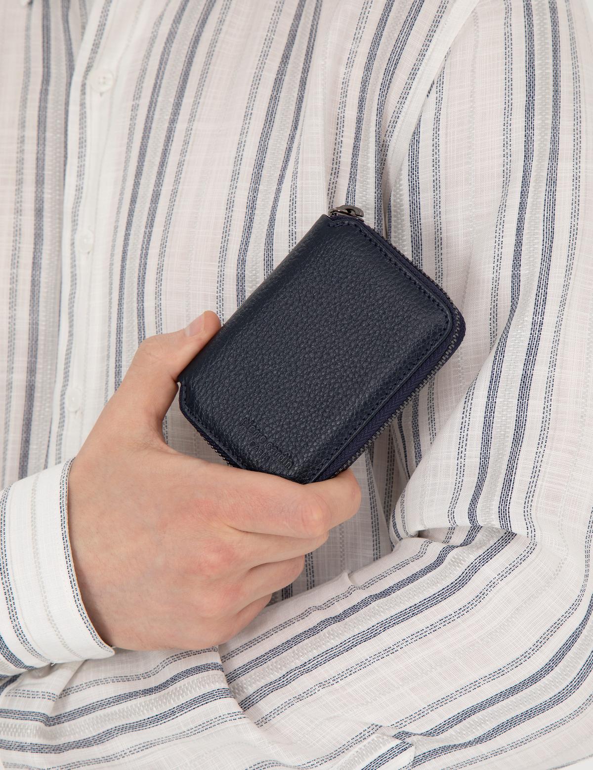 Erkek Lacivert Deri Cüzdan - 50294316001