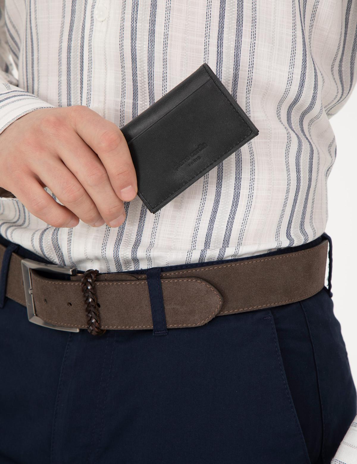 Erkek Siyah Deri Kartlık - 50294320002