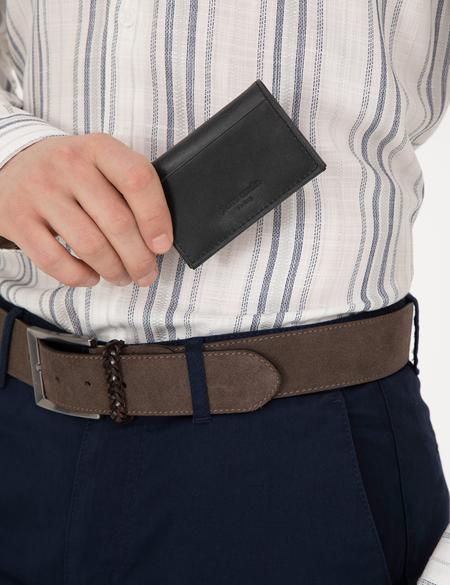 Erkek Siyah Deri Kartlık - 50294320002