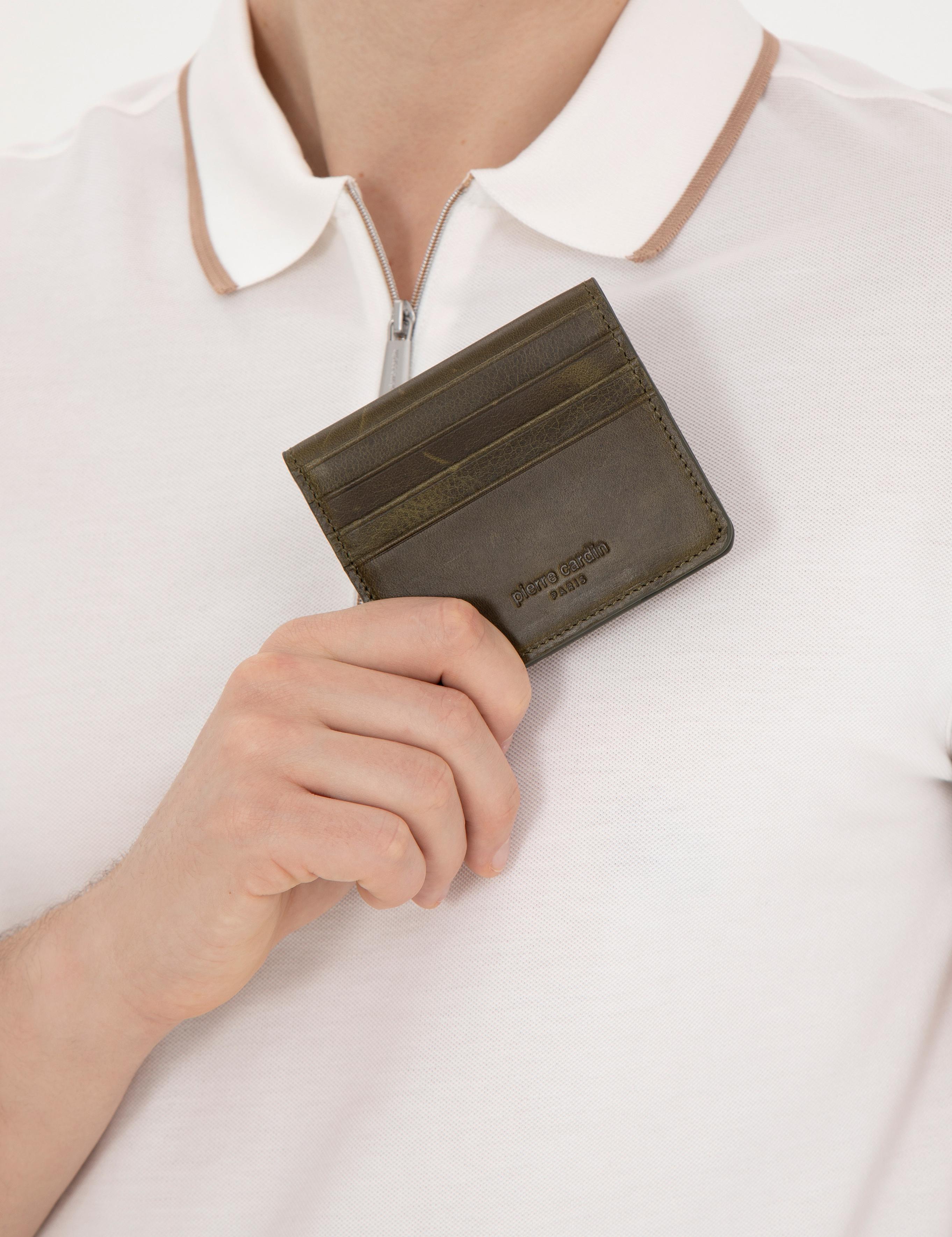 Erkek Haki Deri Cüzdan