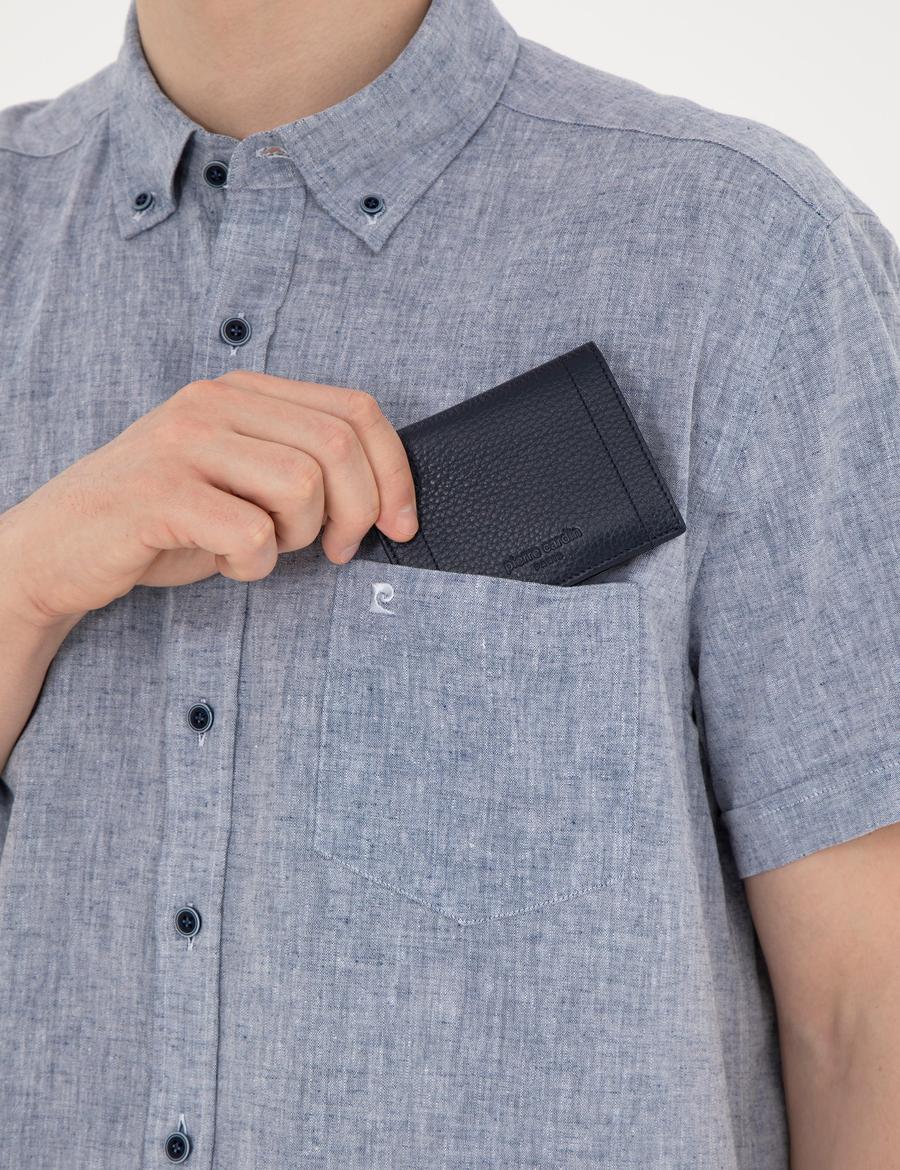 Erkek Lacivert Deri Cüzdan